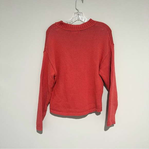 Treasure & Bond Coral Nantucket Red Cableknit Knit Fall Pullover Sweater Size S - Picture 8 of 14
